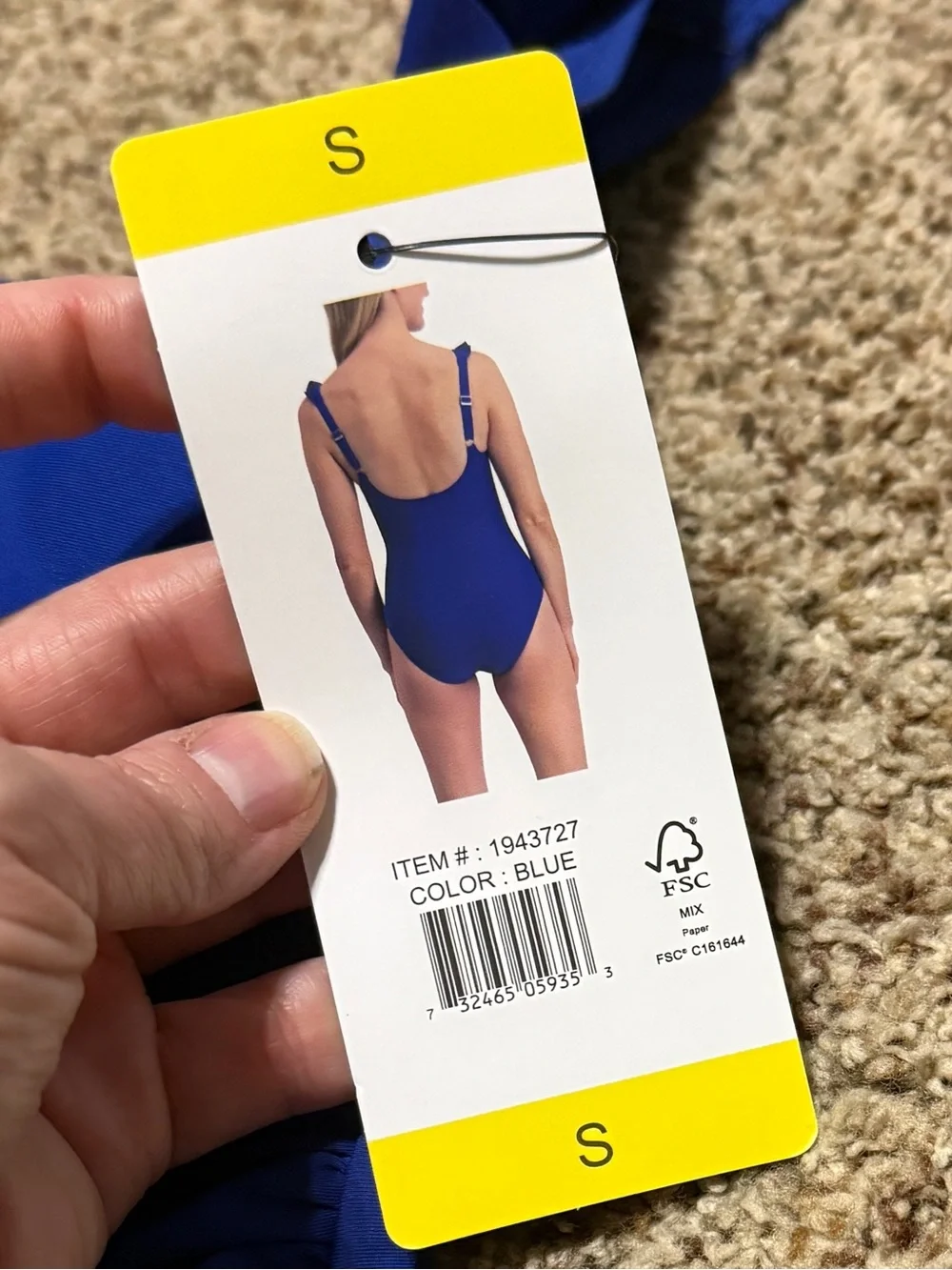 DKNY Blue Ruffle One-Piece Tummy Control V Neck Swimsuit Womens S NWT - Picture 3 of 8